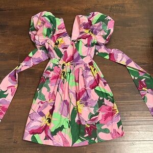 Express Pink and Green Floral Kids Dress
